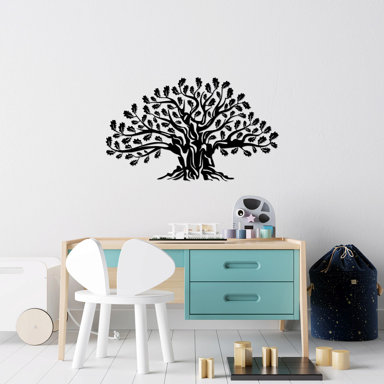 Decoratiune de perete, Monumental Tree 17, Dimensiune: 42 x 70 cm, Negru - imagine 6